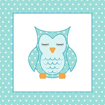 Sleeping owl. Applique. Patchwork. Pattern 库存插图