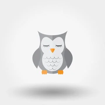 Sleeping owl. Stuffed toy Stock Illustration