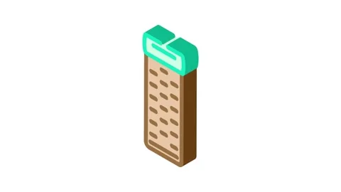 Sleeping pad ultralight trekking isometric icon animation Stock Footage 327278552
