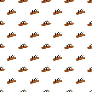 Sleeping panda bear with crown seamless pattern background Stock-Illustration