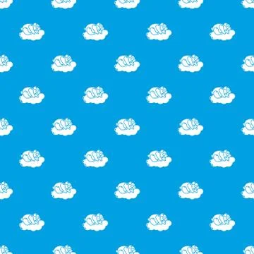 Sleeping panda pattern seamless blue Stock Illustration