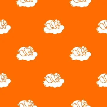 Sleeping panda pattern vector orange Stock Illustration