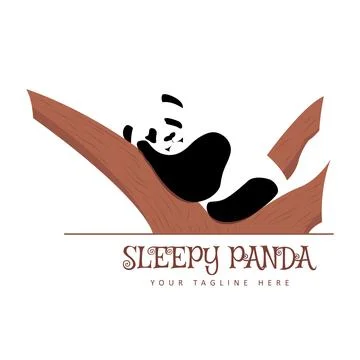 Sleeping panda on a tree vector Stock Illustration