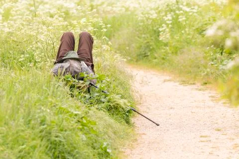 Sleeping in park Stock Photos