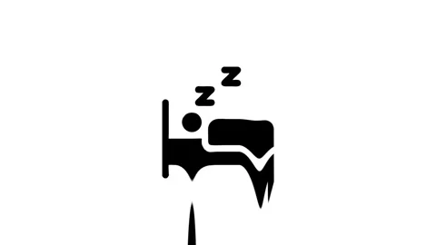 Sleeping person icon animation loop with zzz Stock Footage 327761715