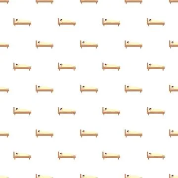 Sleeping person resting in bed seamless pattern Stock Illustration