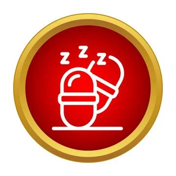 Sleeping pill icon solving insomnia and sleep problems Ilustración de archivo