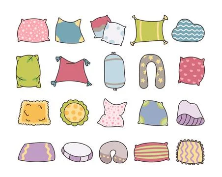 Sleeping pillow with decorative. Illustrazione stock