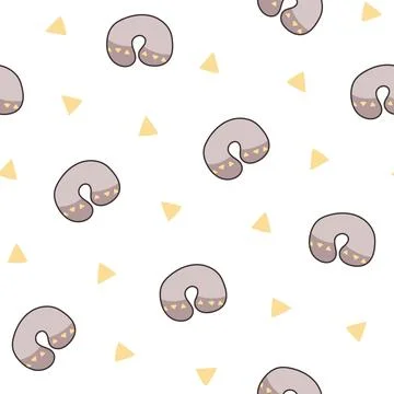 Sleeping pillow with decorative. Seamless pattern. Stock Illustration