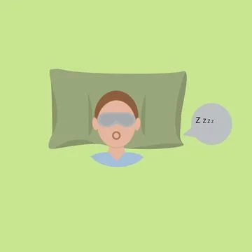 Sleeping on a pillow Stock Illustration