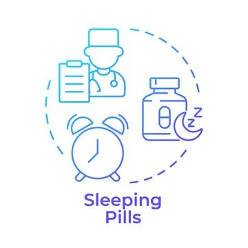 Sleeping pills blue gradient concept icon Stock Illustration