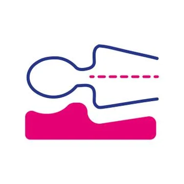 Sleeping posture line and fill style icon Ilustração Stock