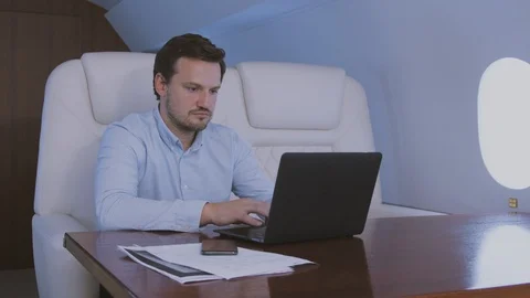 Sleeping at private jet. Stock Footage 113998881