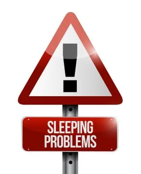 Sleeping problem warning road sign illustration Stock Illustration