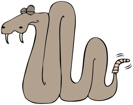 Sleeping rattlesnake Stock Illustration