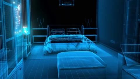 Sleeping Room in Metaverse 4k Stock Footage 197548548