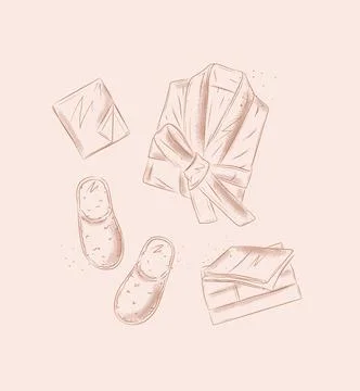 Sleeping set beige Illustrazione stock