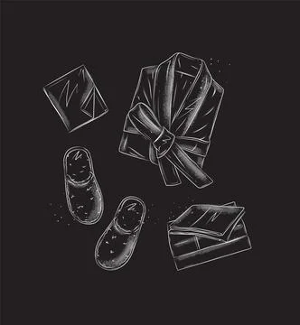 Sleeping set black Illustrazione stock