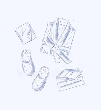 Sleeping set blue Illustrazione stock