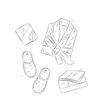 Sleeping set white Illustrazione stock