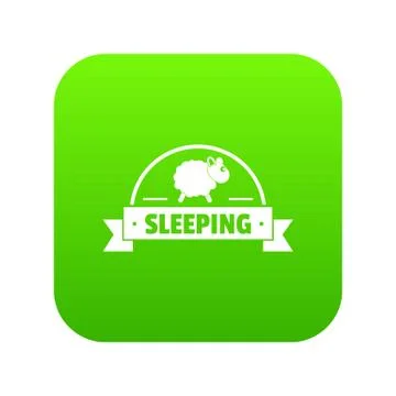 Sleeping sheep icon green Illustration