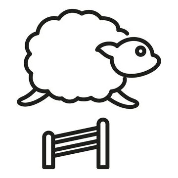 Sleeping sheep icon outline vector. Insomnia sleep Stock Illustration