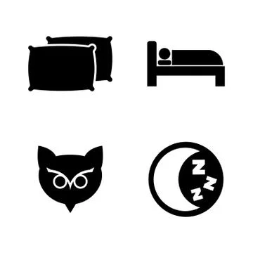 Sleeping. Simple Related Vector Icons Stock Illustration