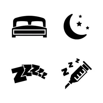 Sleeping. Simple Related Vector Icons Stock Illustration