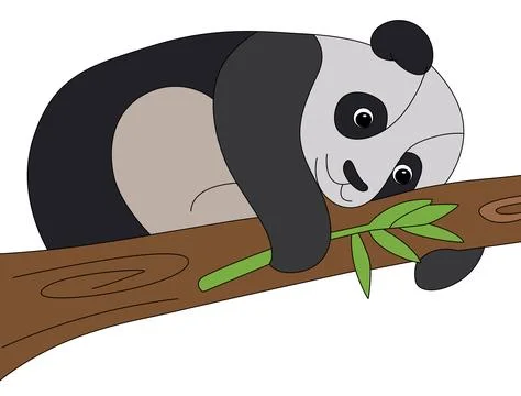 A sleeping sloth on tree branch vector illustration Stock Illustration