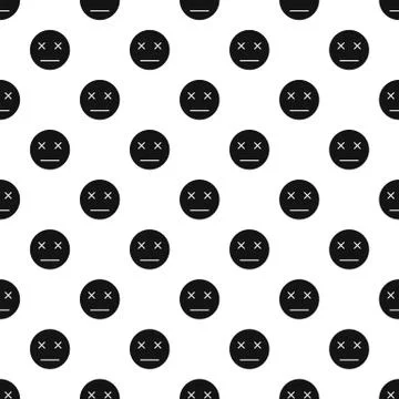 Sleeping smiley pattern, simple style Stock Illustration