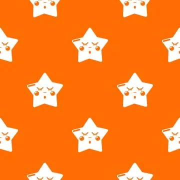 Sleeping star pattern vector orange イラスト素材
