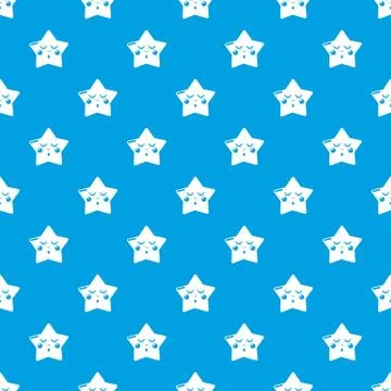 Sleeping star pattern vector seamless blue Stock Illustration