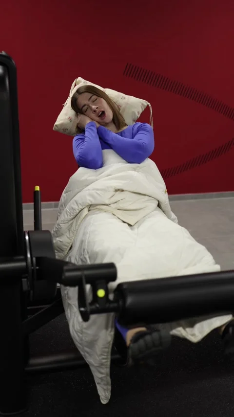 Sleeping but still training for summer goals Stock Footage 328253801