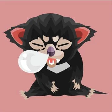 Sleeping Tasmanian Devil Illustrazione stock