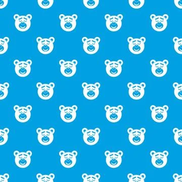 Sleeping teddy bear pattern seamless blue Stock Illustration