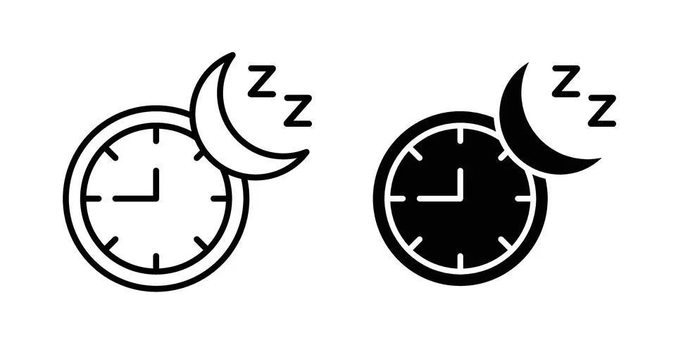 Sleeping time icon bundle for website design projects Stock Illustration