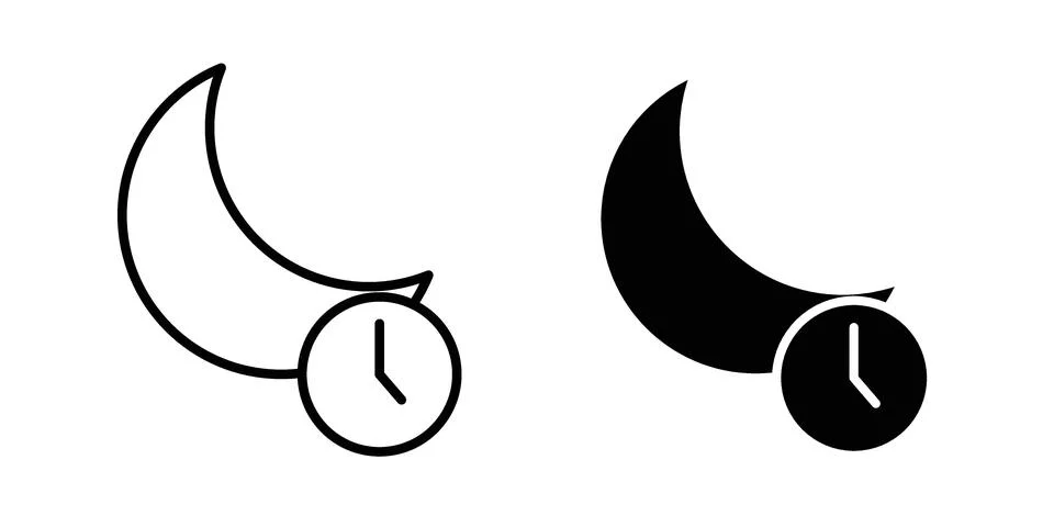 Sleeping time icon vectors. Illustrations in black Stock Illustration