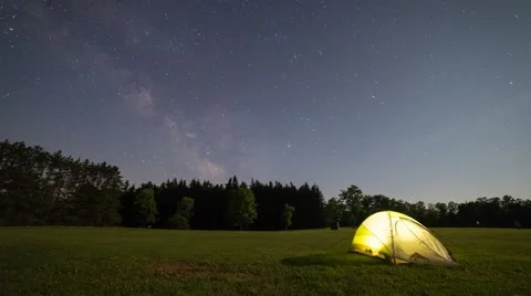 Sleeping Under The Stars Stock Footage 46023326