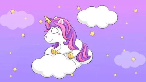 Sleeping unicorn on a cloud - loop. Stock Footage 316741575