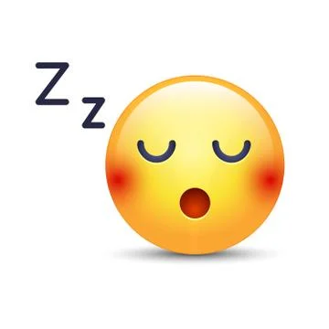 Sleeping vector Face. Sleeping emoticon mood with compressed teeth. Sleepy sm Stock Illustration