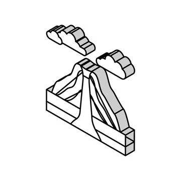 Sleeping volcano lava isometric icon vector illustration Stockillustratie