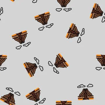 Sleeping volcano lava vector seamless pattern Illustrazione stock