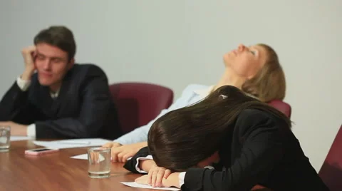 Sleeping while  business conference Stock Footage 42777622