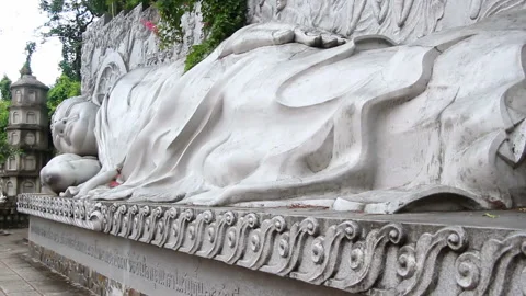 Sleeping white buddha Stock Footage 105106394