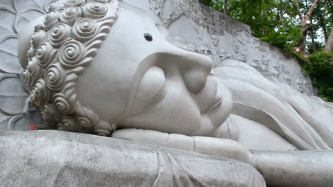 Sleeping white buddha Stock Footage 105106648