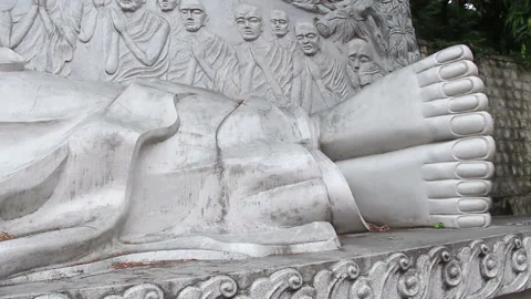 Sleeping white buddha Stock Footage 105113279
