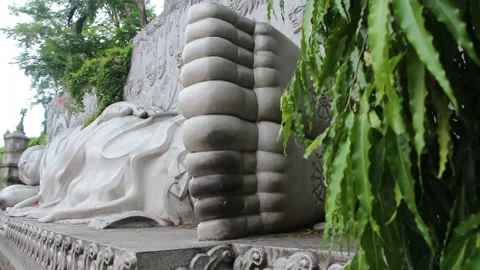 Sleeping white buddha Stock Footage 105113869