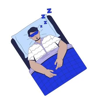 Sleeping without light pollution 2D vector illustration Stock Illustration