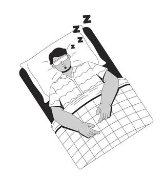 Sleeping without light pollution outline illustration Stock Illustration