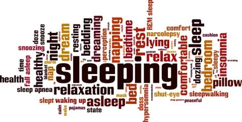 Sleeping word cloud Stock Illustration